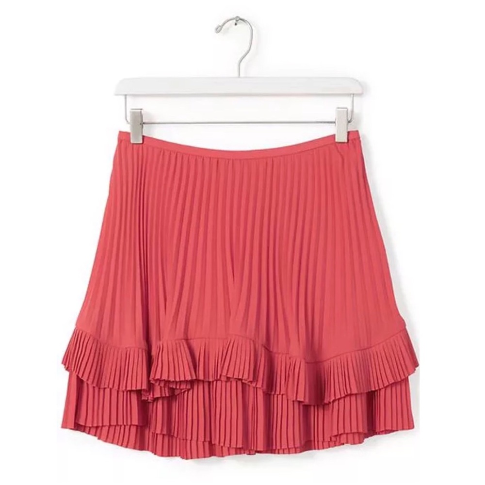 Banana Republic Orange Coral Mini Skirt Pleated